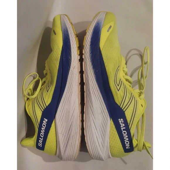 Salomon Mens Phosphor Yellow & Blue Aero Blaze Running Shoes Sneakers Size 9.5 - Picture 8 of 16